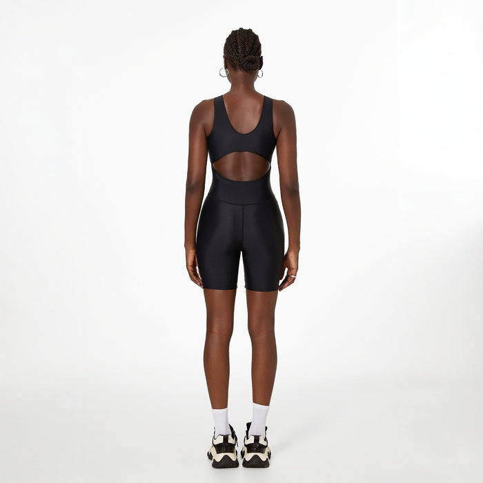 Wholesale Sports one-piece hot spring swimsuit, five inch shorts, tight fitting vest, sexy backless zipper