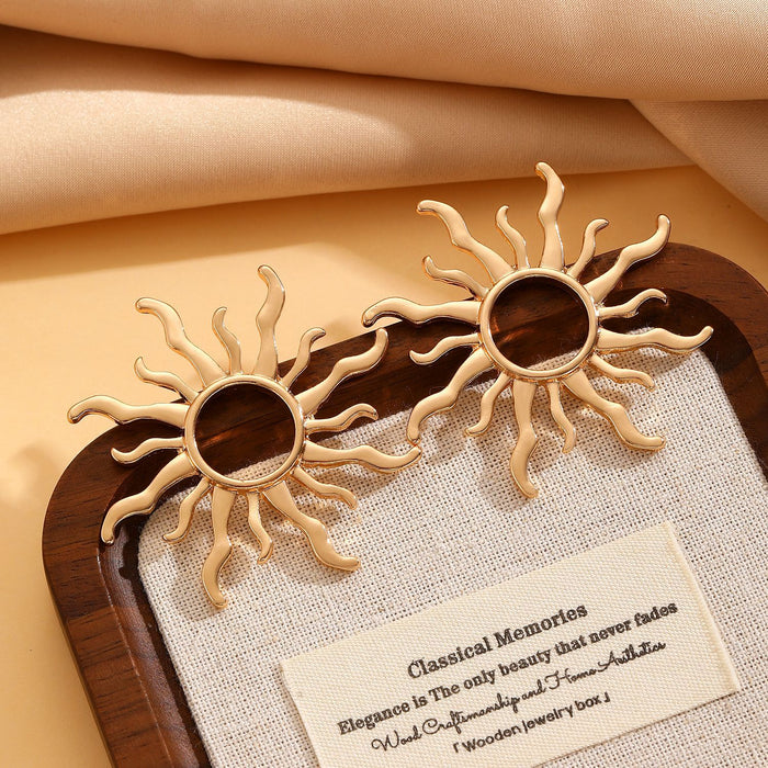 Wholesale Exaggerated Design High-End Sun Earrings Sunflower Earrings Women's Earrings