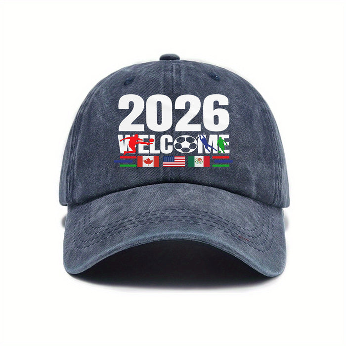 Wholesale Soft-Top Baseball Cap World Cup Print Sun Hat