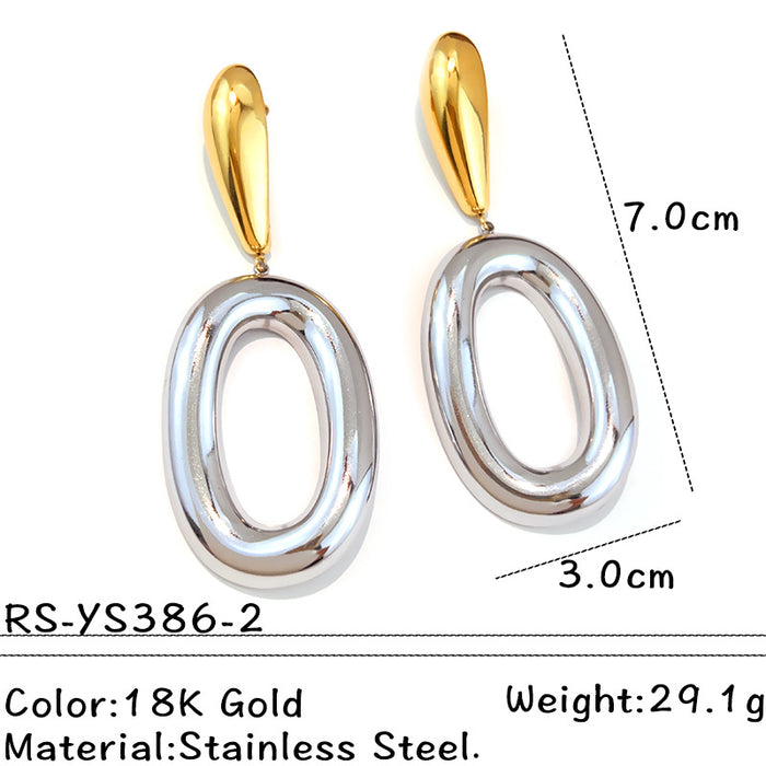 Wholesale Water Drops Contrast Color Stainless Steel Earrings