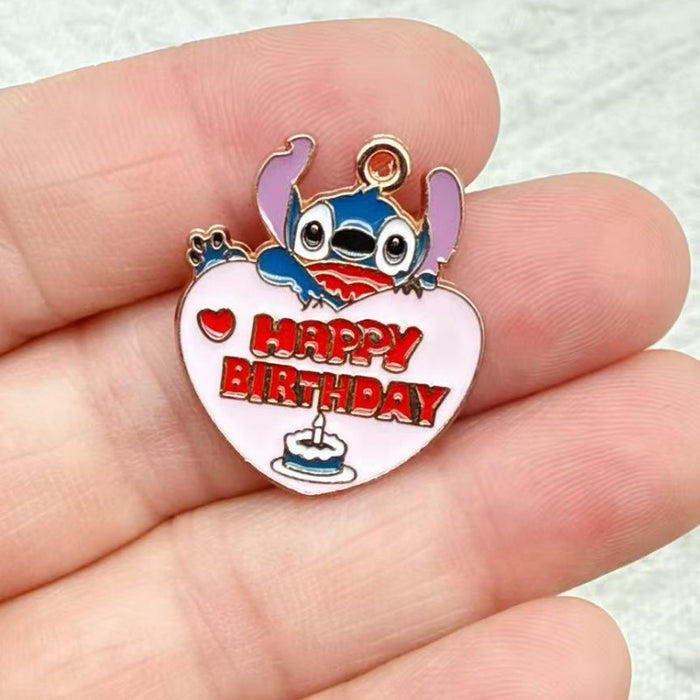 Wholesale 10pcs Cartoon Couple DIY Jewelry Accessories Alloy Enamel Pendant Keychain Earrings