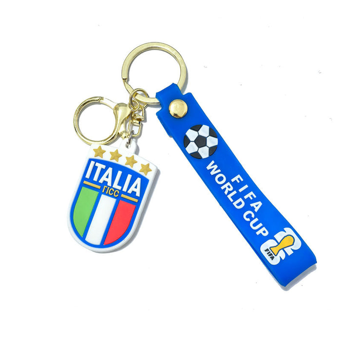 Wholesale 10pcs World Cup National Team Pvc Soft Keychain