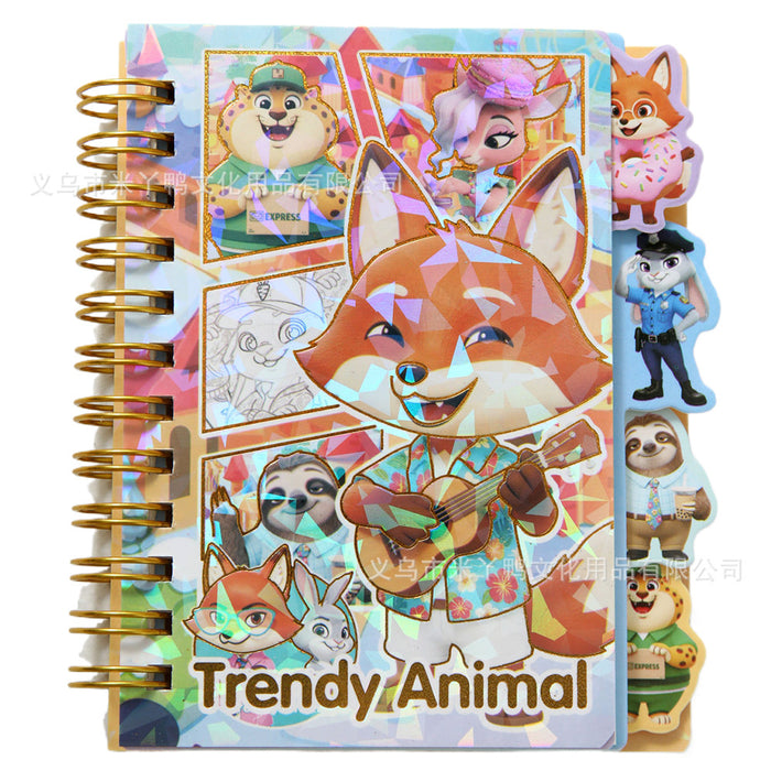 Wholesale A7 Gold Foil Spiral Notebook Cute Dividers Planner Student Stationery