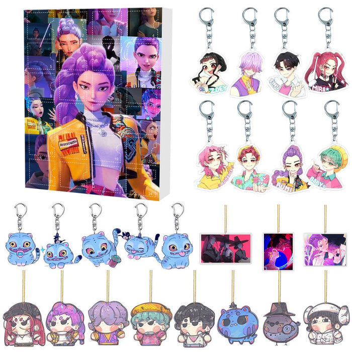 Wholesale KPOP Christmas Advent Calendar Blind Box Backpack Acrylic Pendant Keychain Pendant