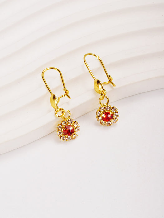 Wholesale Copper plated diamond inlaid lace earrings, light luxury, niche design, high-end earrings