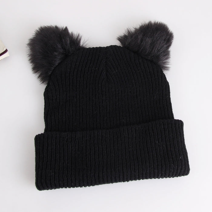 Wholesale Autumn and Winter New Cat Ears Knitted Wool Hat JDC-FH-PeiN021