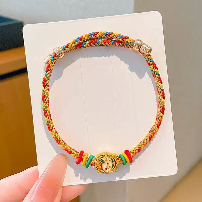 Wholesale colorful rope children hand woven red rope five color bracelet