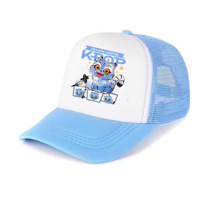 Wholesale KPOP Adjustable Casual Cartoon Print Mesh Baseball Cap