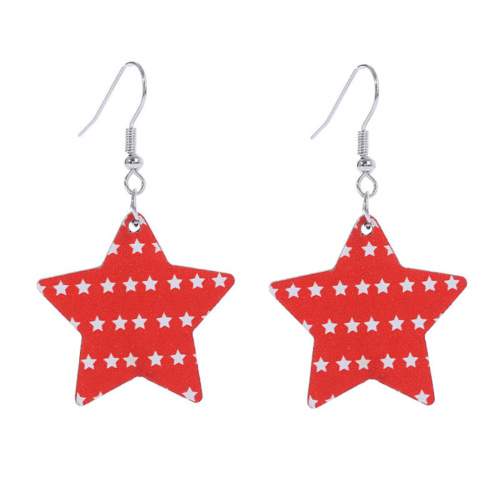 Wholesale American Independence Day Wooden Print Earrings JDC-ES-ChouTteng015