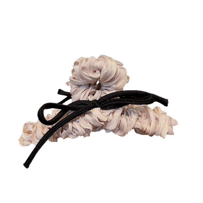 Wholesale New satin pleated bow clip with high-end feel at the back of the head