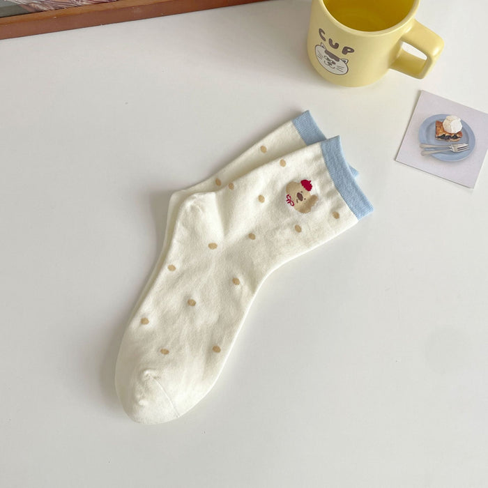 Wholesale Cartoon Socks Children's Middle Socks Cute College Style Bow Striped Long Socks