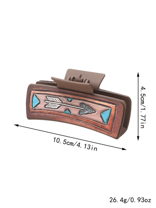 Wholesale Western Style Cactus Feather Sunflower Leather Shark Clip Women' s Hairpin