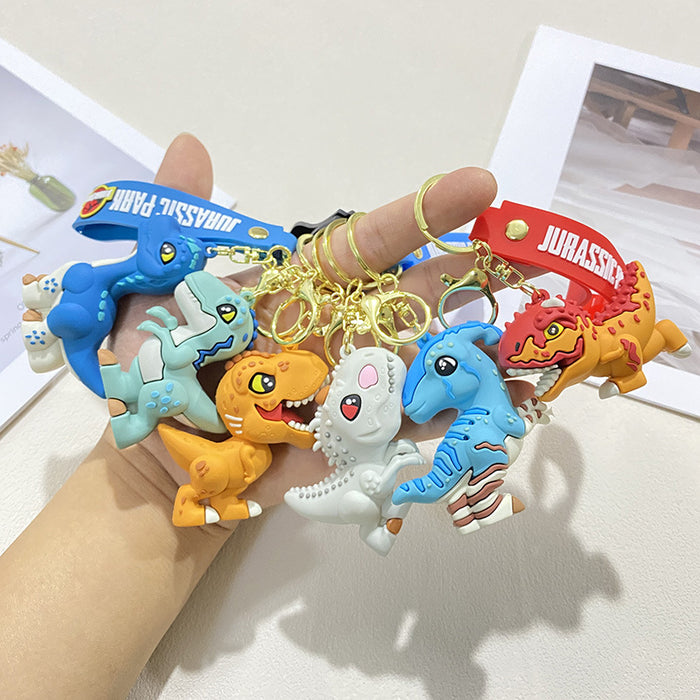 Wholesale Dinosaur keychain Tyrannosaurus Rex Triceratops cartoon doll car keychain small gift