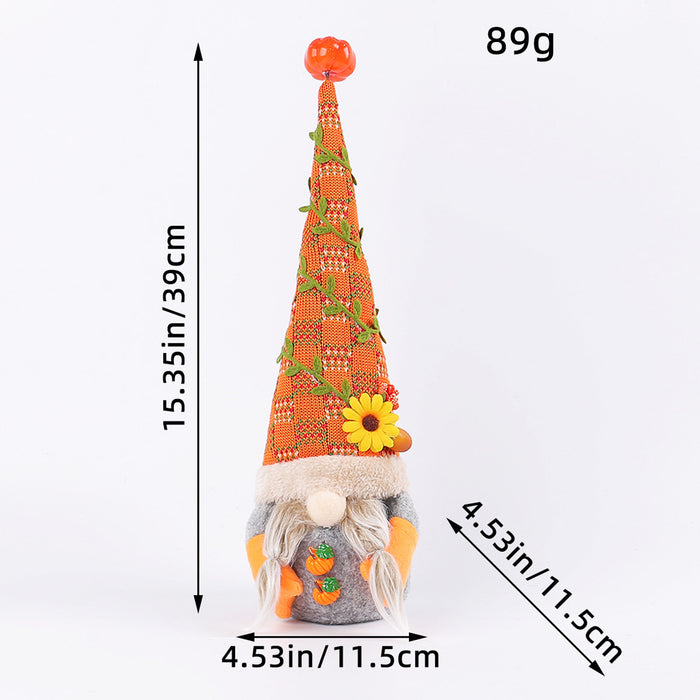 Wholesale Pumpkin Sunflower Faceless Doll Dwarf Ornament Window Decoration Harvest Festival Doll