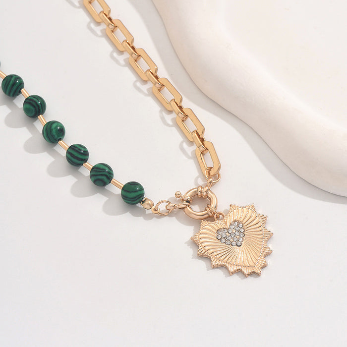 Wholesale Fashion jewelry diamond heart zinc alloy pendant necklace