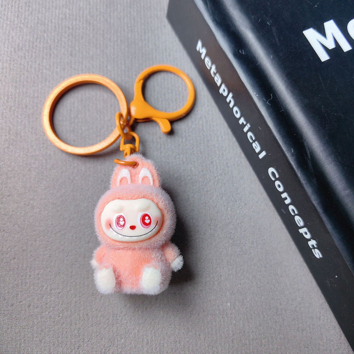 Wholesale Flocked Mini Plush Doll Keychain Vinyl Cute Baby Walking Bag Mobile Phone Pendant Cute Pendant