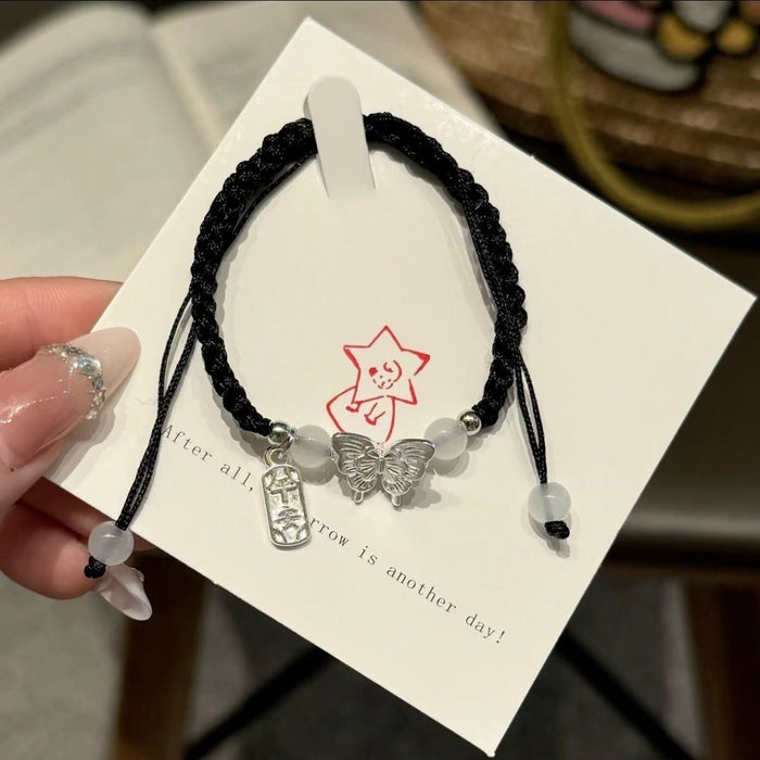 Wholesale Alloy Cute Butterfly Hand Rope Couple's Bracelet Simple Bracelet