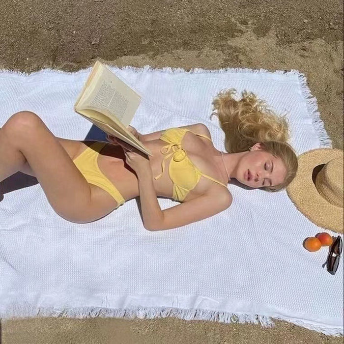 Wholesale Three point bikini steel support split high fork swimming vacation swimsuit