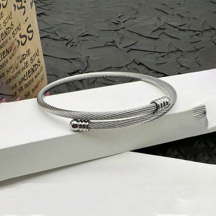 Wholesale Titanium steel wide-face spring open bracelet