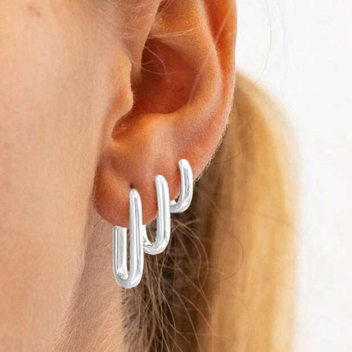 Wholesale Geometric square copper ear clip set