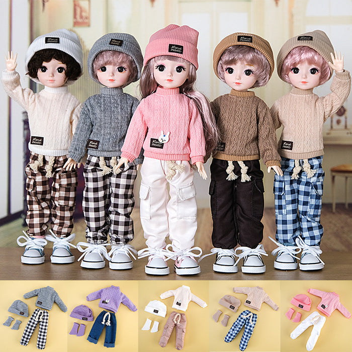 Wholesale Sweater doll change clothes 12 inch pants hat socks