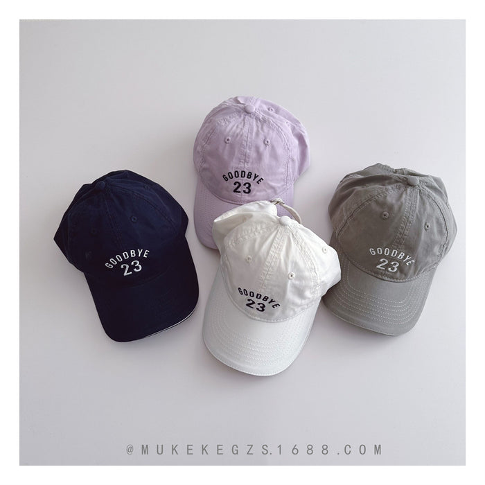 Wholesale High end children's soft top duckbill hat street photography embroidered sun hat outdoor