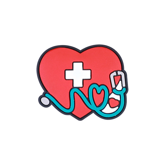 Wholesale 20pcs Cartoon nurse clothing accessories silicone beads creative badge telescopic buckle beaded stethoscope silicone beads