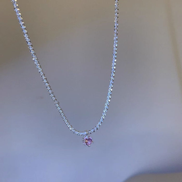 Wholesale Necklace with super sparkling fashion, light luxury, high-end feeling, collarbone chain