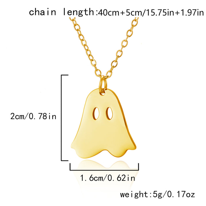 Wholesale  Element Titanium Steel Necklace Pumpkin Head Ghost Jewelry Pendant Personalized All-match Witch Necklace