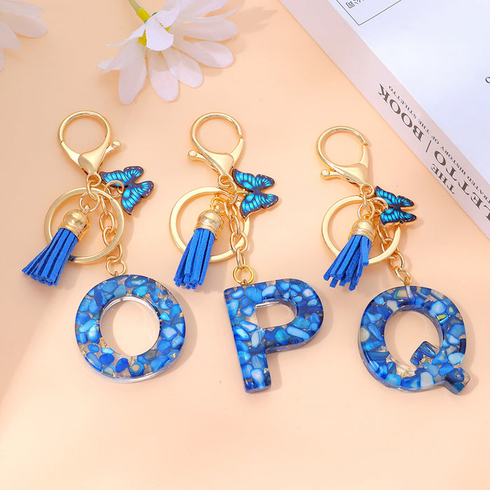 Wholesale Letter Keychain Tassel Butterfly Girl Bag Pendant