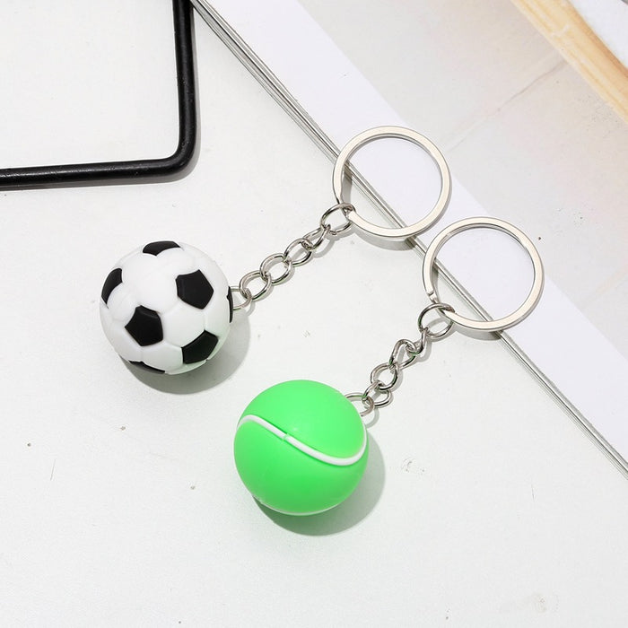Wholesale mini basketball Football key chain simulation sporting goods