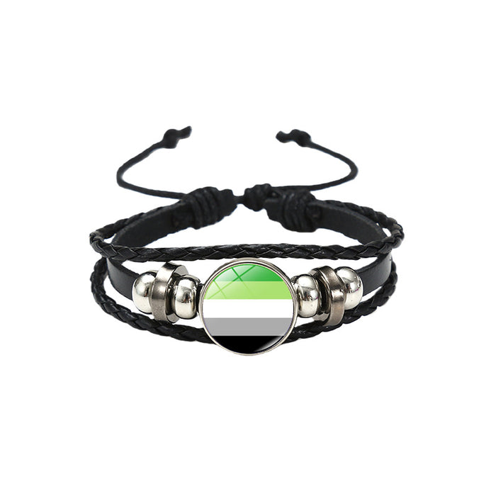 Wholesale Rainbow Flag &  Genderfluid Gemstone Hand-Woven Bracelet