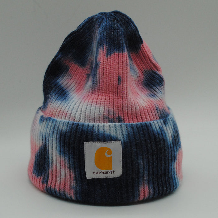 Wholesale Autumn and Winter Acrylic Mixed Color Tie-Dye Knitted Beanie JDC-FH-PeiN019