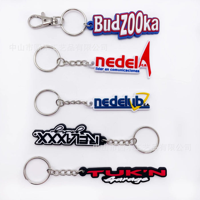 Wholesale PVC Keychain customized three-dimensional cute cartoon key ring soft rubber key ring 3d letter key chain customized