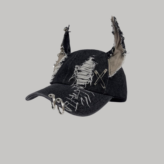 Wholesale Rabbit Ear Hat Denim Washed  e Dance Baseball Hip-hop  sunshade Hat