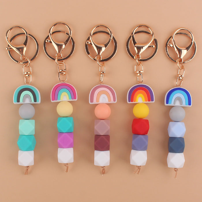 Wholesale Cartoon Rainbow Silicone Keychains