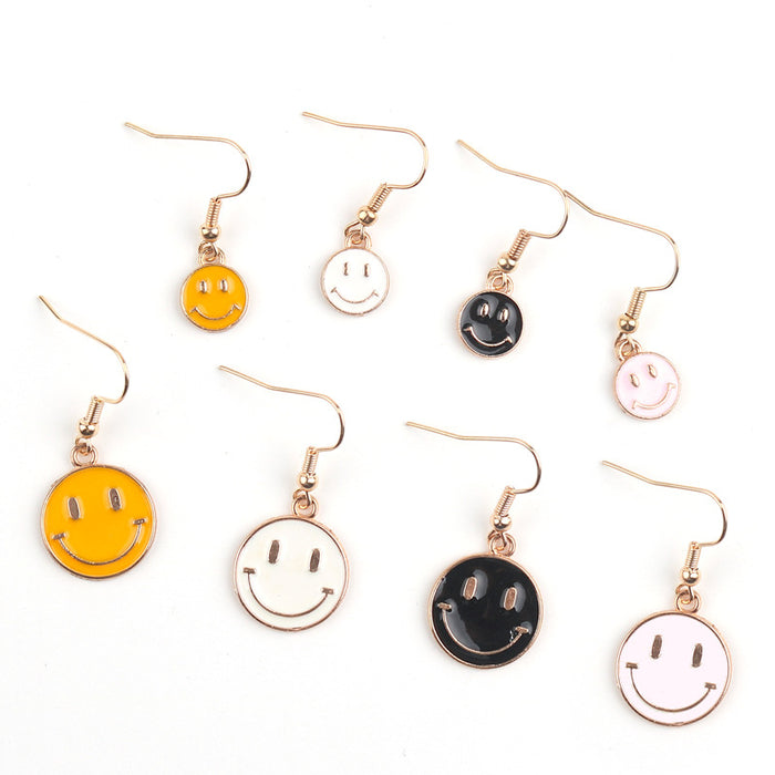 Wholesale Cartoon Smiley Face Alloy Pendant Earrings JDC-ES-FuYu006