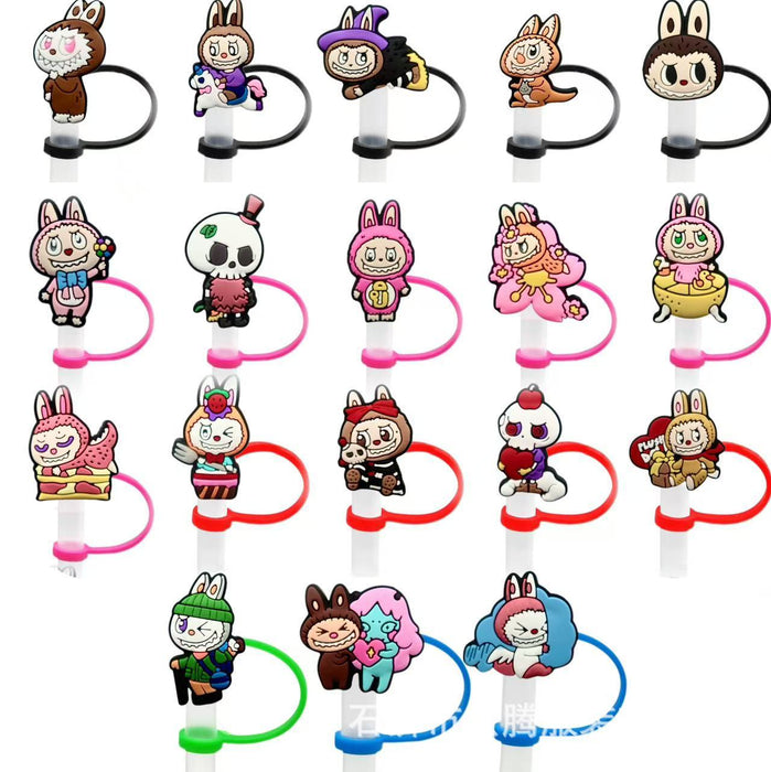 Wholesale 10pcs silicone suction pipe large diameter cartoon cute dust plug