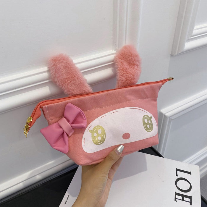 Wholesale Cartoon Pencil Case Large Capacity Children' s Cute  Portable Storage Bag Girl' s Canvas Cosmetic Bag