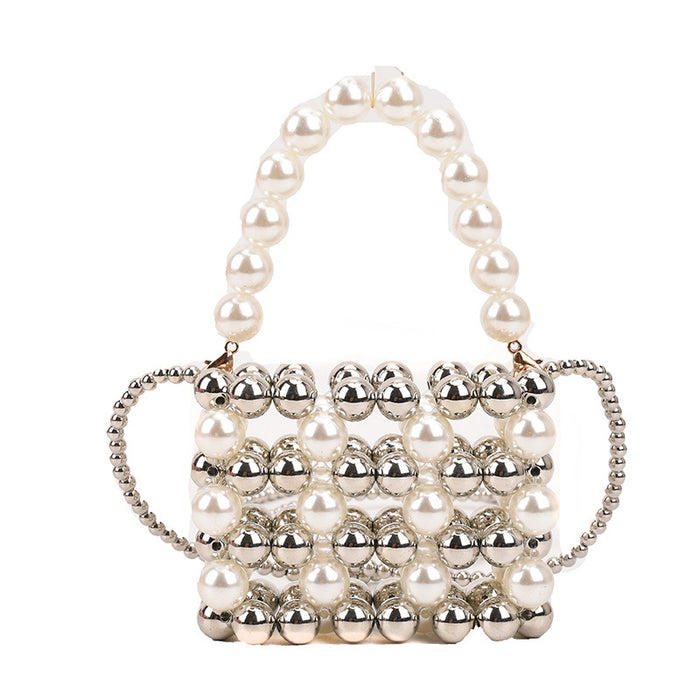 Wholesale Small handbag handmade bead pearl bag, niche fashion mini crossbody bag