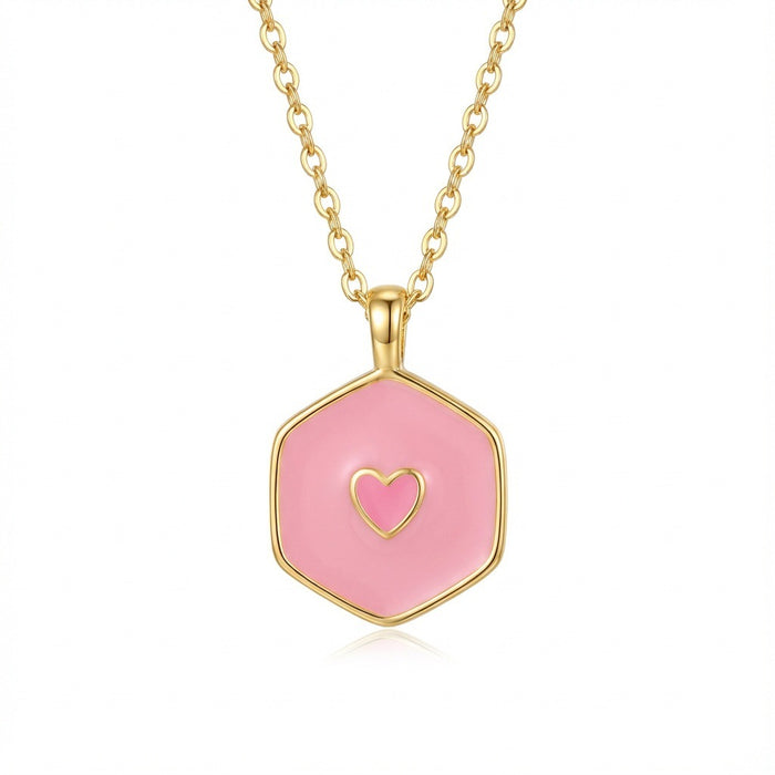 Wholesale Colorful enamel heart-shaped luminous choker  necklace for Valentine' s Day