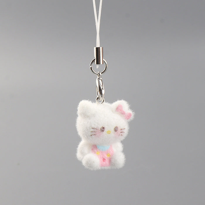 Wholesale plush cat pendant cute girly keychain for bags and phone