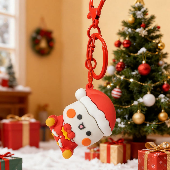 Wholesale PVC Christmas Bag Charm Keychain Cute Couple Pendant Holiday Gift MOQ≥10