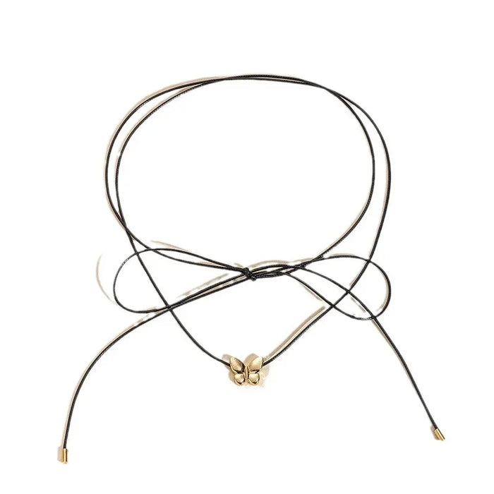 Wholesale Personalized jewelry, rope chain, heart pendant, niche star butterfly necklace, diamond studded cross necklace