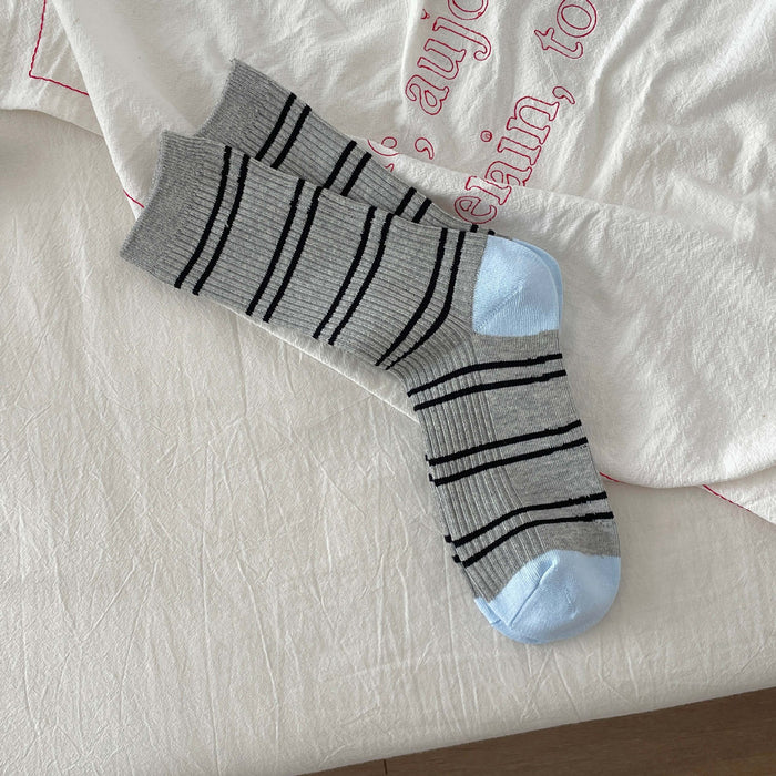 Wholesale Socks made of cotton, mid tube socks, striped pile socks, long socks