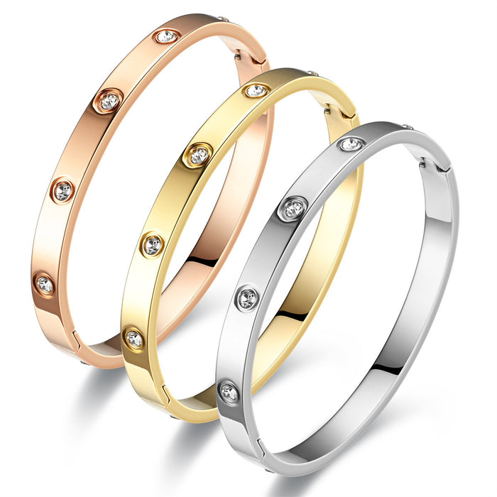 Wholesale Titanium Steel 18K Rose Gold Bracelet JDC-BT-XinGang001