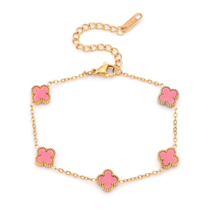 Wholesale Clover Bracelet 9mm Small Titanium Steel Women's Fashion Clover