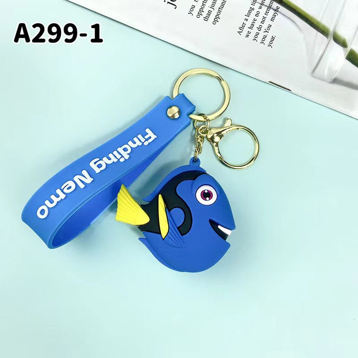 Wholesale cartoon sea animal shark turtle key chain pendant bag car key chain accessories