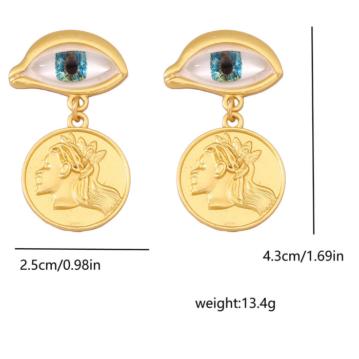 Wholesale Zinc Alloy Devil Eye Earrings JDC-ES-YueLi014