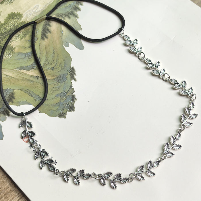Wholesale Simple and fashionable versatile leaf elastic headband hair accessory